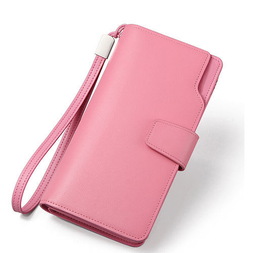 Universal Leather Wristlet Wallet Handbag Case H38 Pink