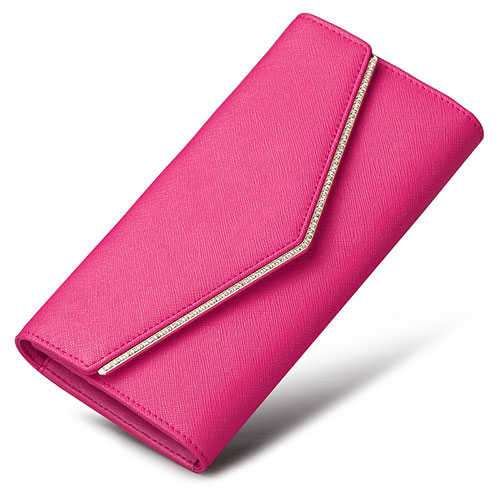 Universal Leather Wristlet Wallet Handbag Case K03 Hot Pink