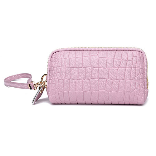 Universal Leather Wristlet Wallet Handbag Case K09 Pink