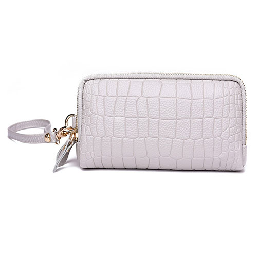 Universal Leather Wristlet Wallet Handbag Case K09 White