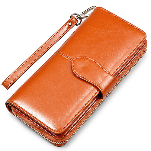 Universal Leather Wristlet Wallet Pouch Case H02 Brown