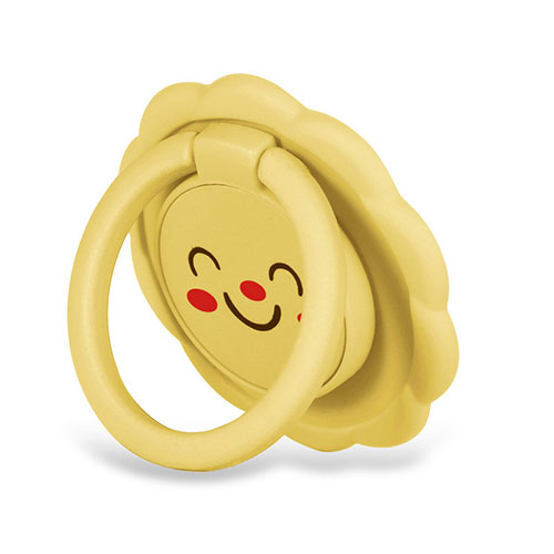 Universal Mobile Phone Magnetic Finger Ring Stand Holder H17 Yellow