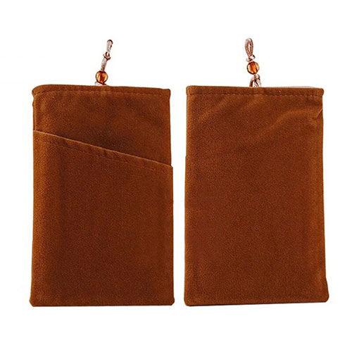 Universal Sleeve Velvet Bag Pouch Tow Pocket Brown