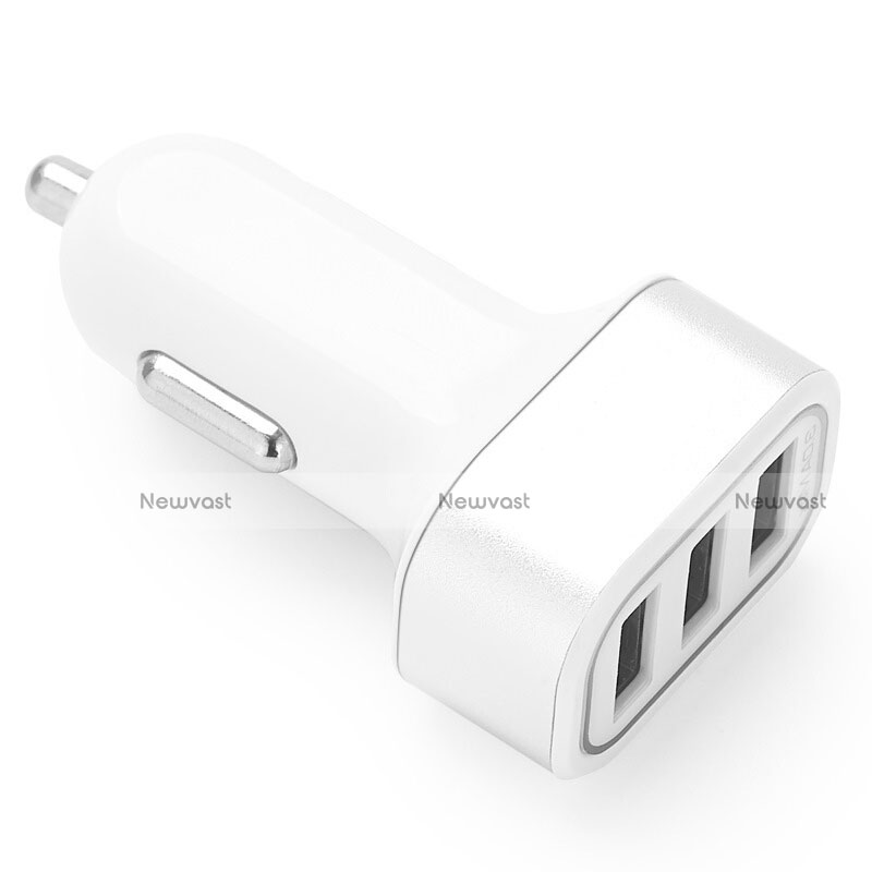 3.0A Car Charger Adapter 3 USB Port Cigarette Lighter USB Charger Universal Fast Charging U07 Silver