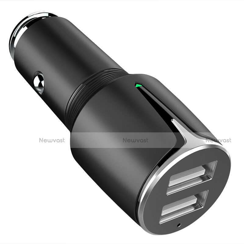3.1A Car Charger Adapter Dual USB Twin Port Cigarette Lighter USB Charger Universal Fast Charging K02 Black