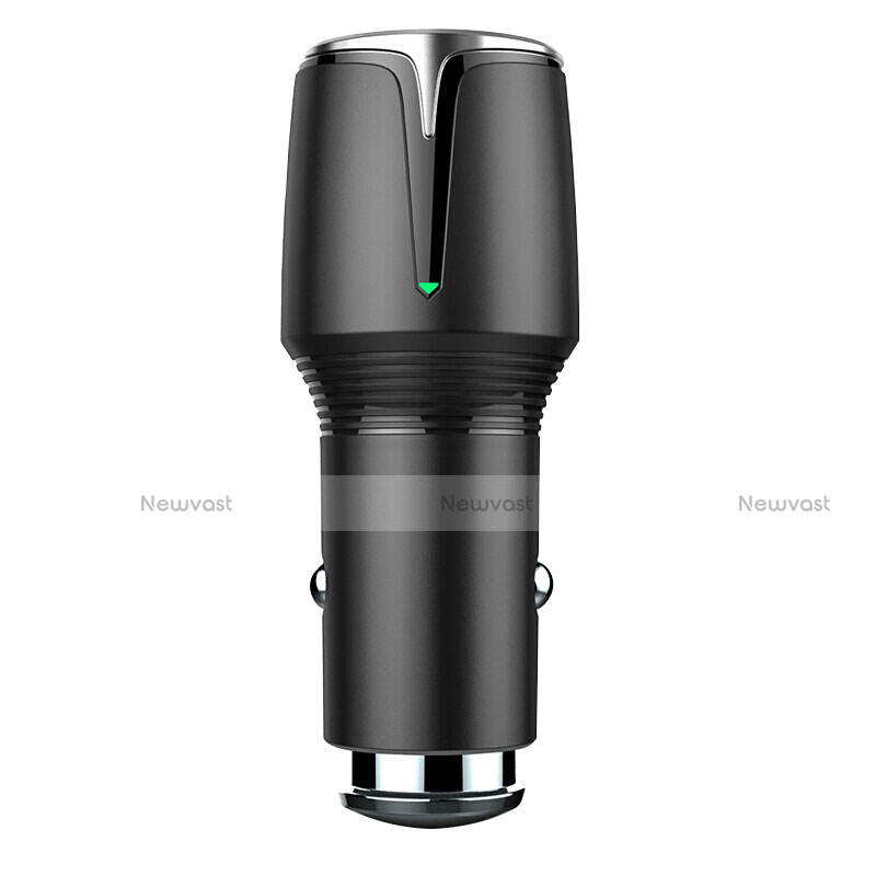3.1A Car Charger Adapter Dual USB Twin Port Cigarette Lighter USB Charger Universal Fast Charging K02 Black