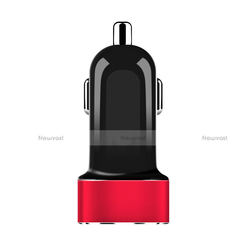 3.1A Car Charger Adapter Dual USB Twin Port Cigarette Lighter USB Charger Universal Fast Charging Red