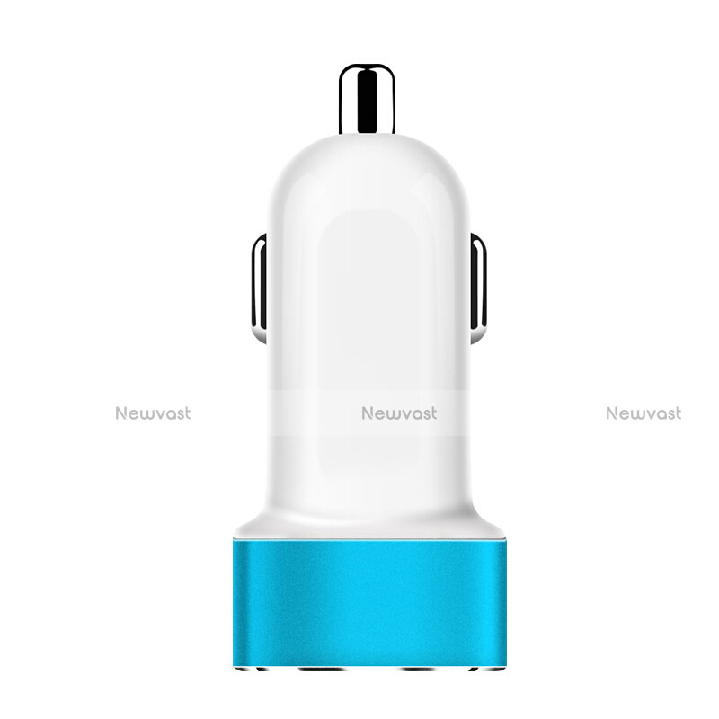 3.1A Car Charger Adapter Dual USB Twin Port Cigarette Lighter USB Charger Universal Fast Charging Sky Blue