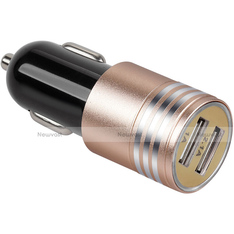 3.1A Car Charger Adapter Dual USB Twin Port Cigarette Lighter USB Charger Universal Fast Charging U04 Pink