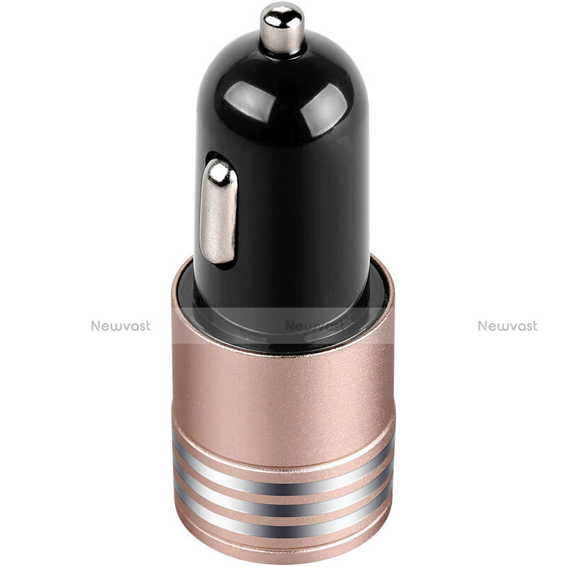 3.1A Car Charger Adapter Dual USB Twin Port Cigarette Lighter USB Charger Universal Fast Charging U04 Pink