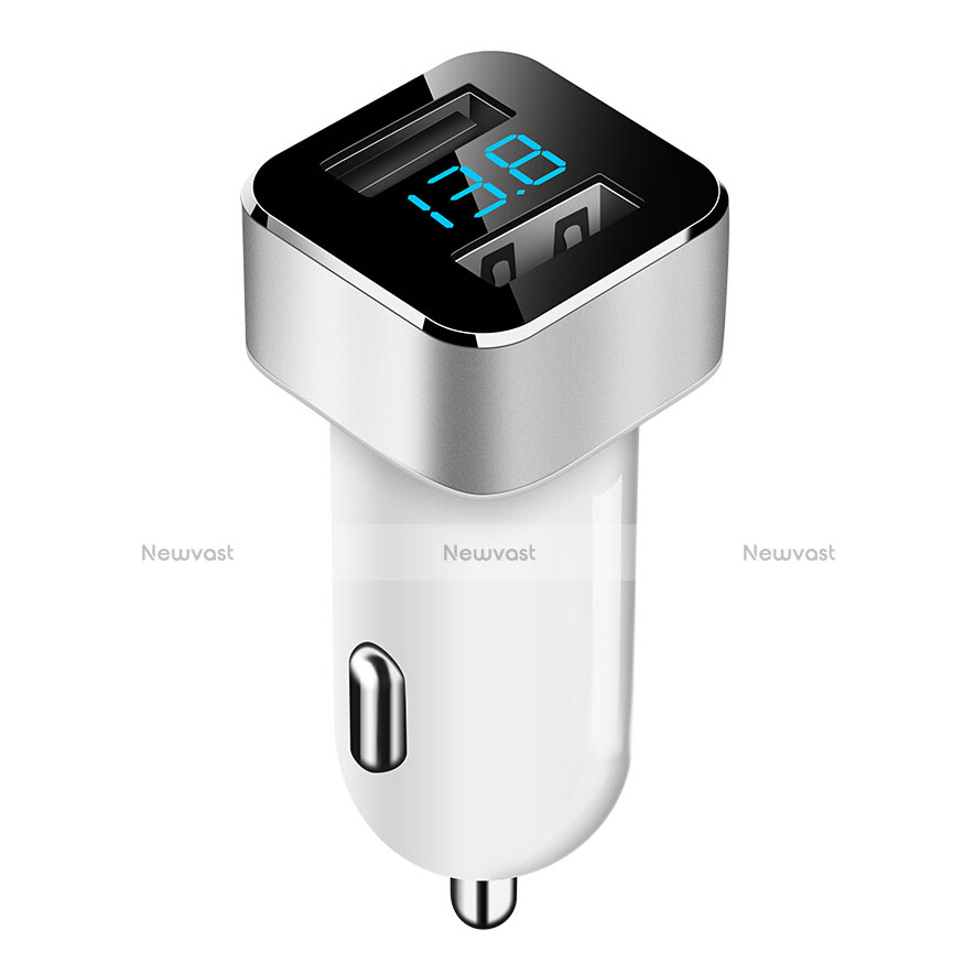 3.1A Car Charger Adapter Dual USB Twin Port Cigarette Lighter USB Charger Universal Fast Charging White