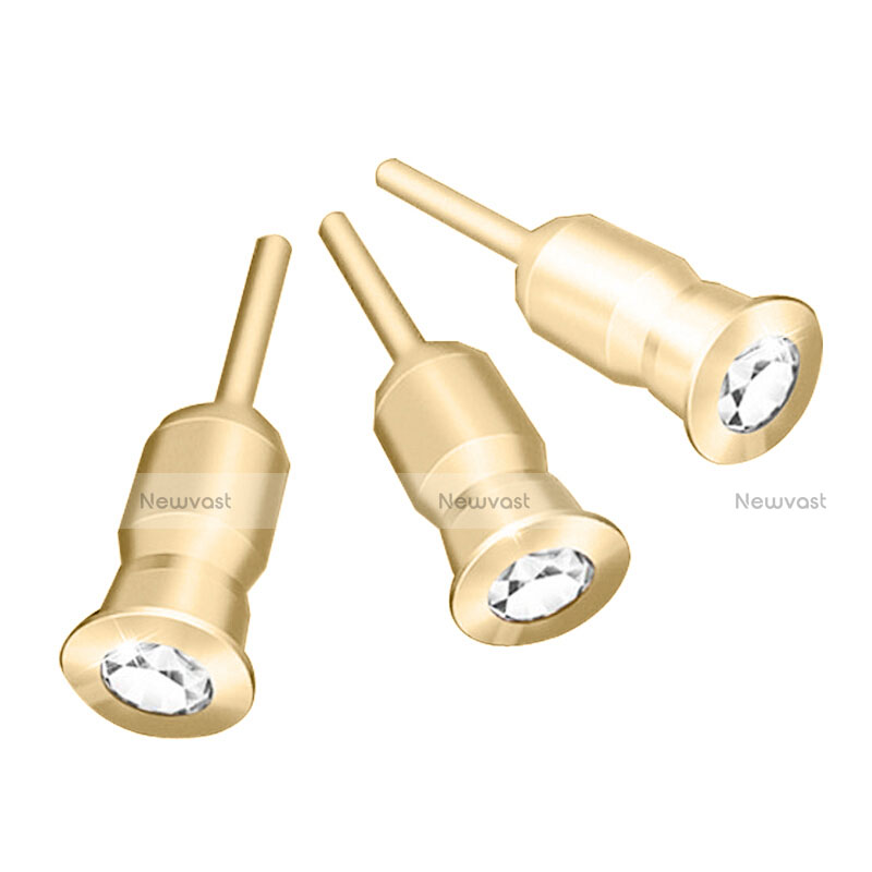 3.5mm Anti Dust Cap Earphone Jack Plug Cover Protector Plugy Stopper Universal D02 Gold