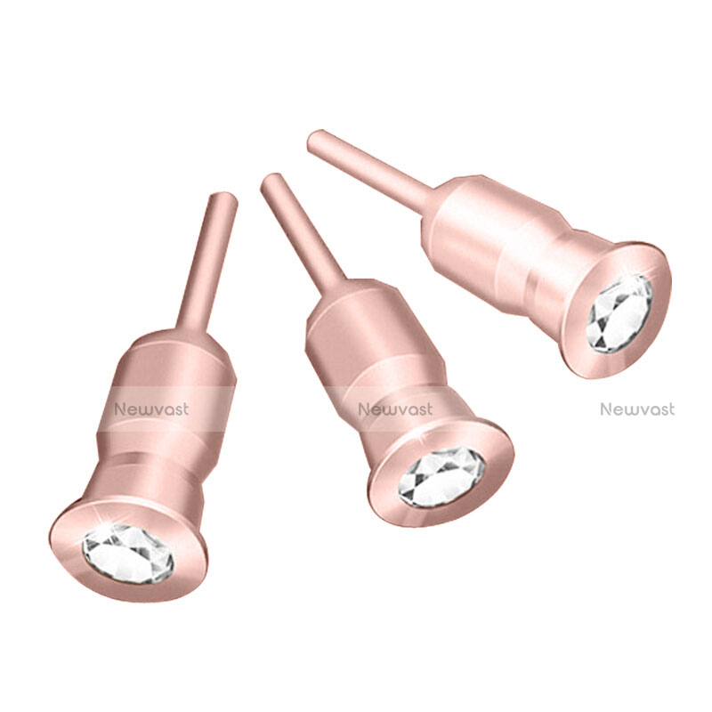 3.5mm Anti Dust Cap Earphone Jack Plug Cover Protector Plugy Stopper Universal D02 Rose Gold
