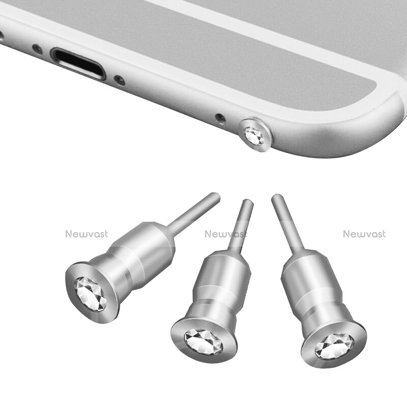 3.5mm Anti Dust Cap Earphone Jack Plug Cover Protector Plugy Stopper Universal D02 Silver