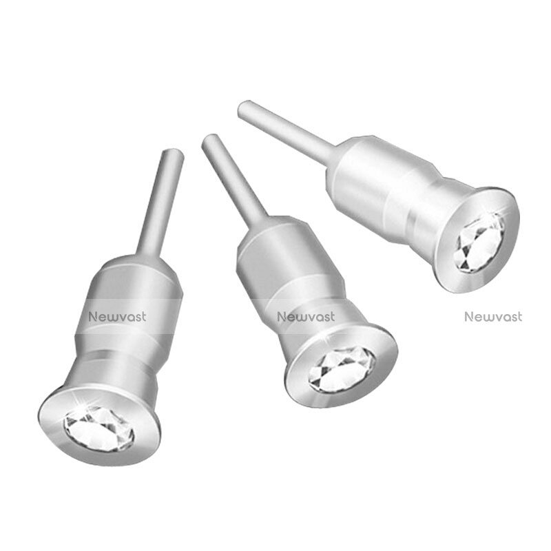 3.5mm Anti Dust Cap Earphone Jack Plug Cover Protector Plugy Stopper Universal D02 Silver