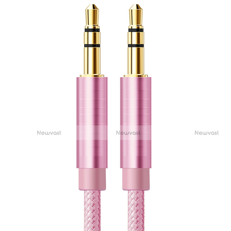 3.5mm Male to Male Stereo Aux Auxiliary Audio Extension Cable A04 Pink