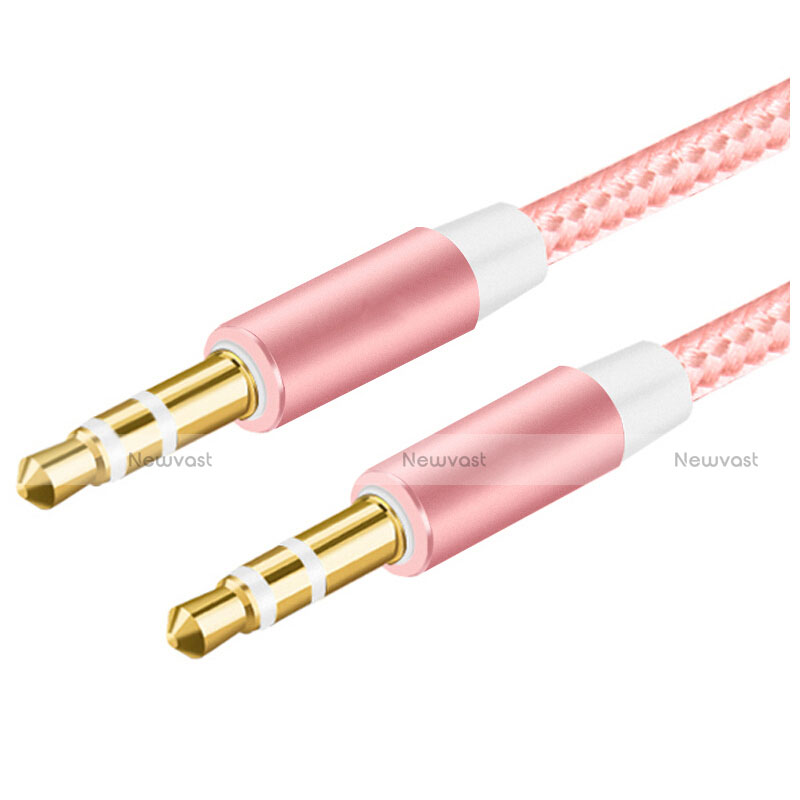 3.5mm Male to Male Stereo Aux Auxiliary Audio Extension Cable A06 Pink