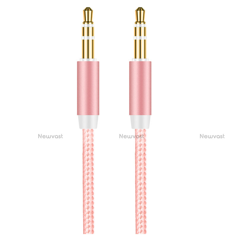 3.5mm Male to Male Stereo Aux Auxiliary Audio Extension Cable A06 Pink