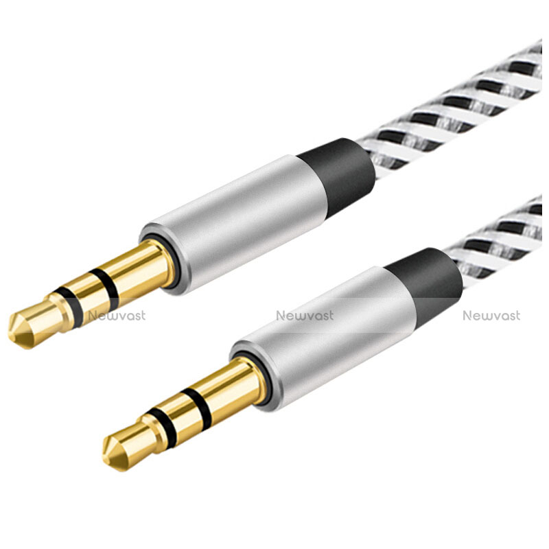 3.5mm Male to Male Stereo Aux Auxiliary Audio Extension Cable A06 Silver