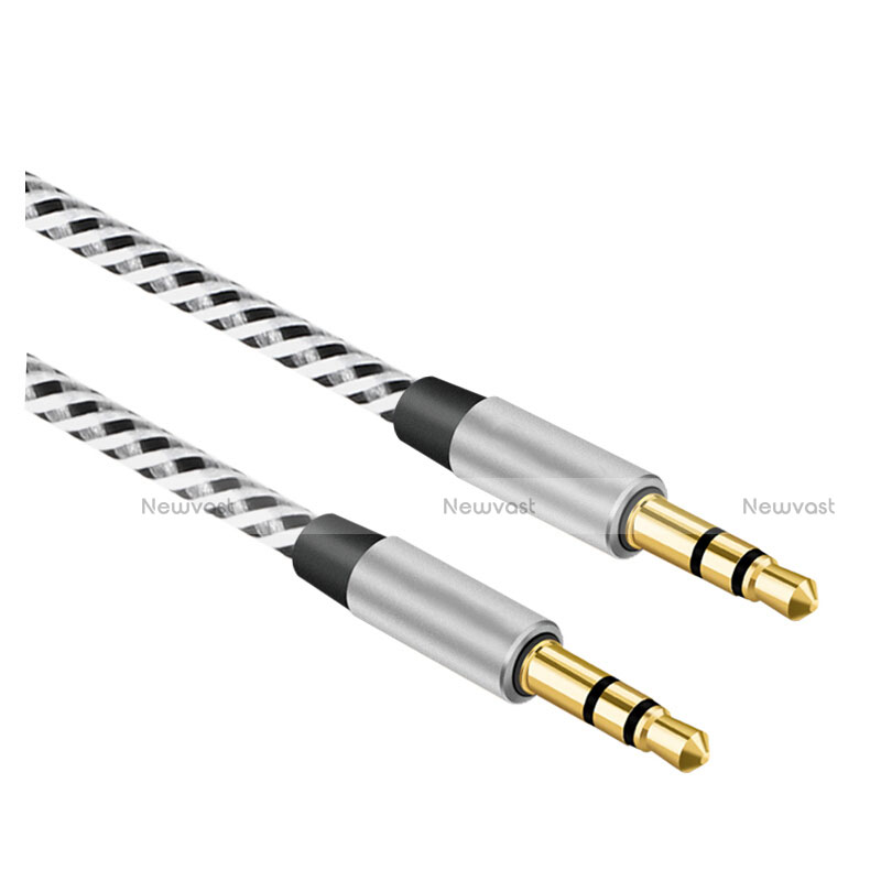3.5mm Male to Male Stereo Aux Auxiliary Audio Extension Cable A06 Silver