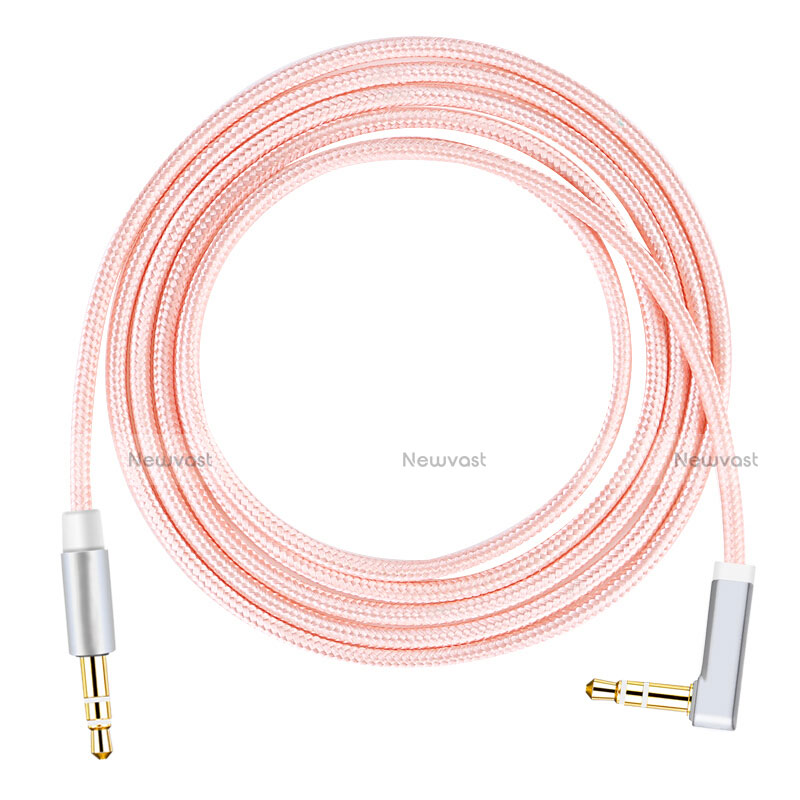 3.5mm Male to Male Stereo Aux Auxiliary Audio Extension Cable A08 Pink