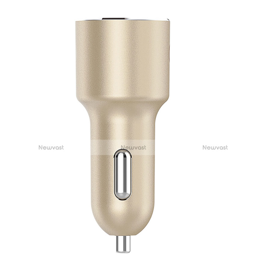 4.2A Car Charger Adapter Dual USB Twin Port Cigarette Lighter USB Charger Universal Fast Charging Gold