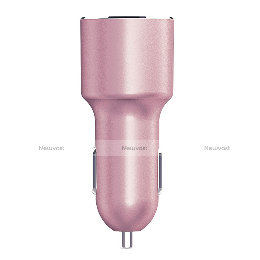 4.2A Car Charger Adapter Dual USB Twin Port Cigarette Lighter USB Charger Universal Fast Charging Pink
