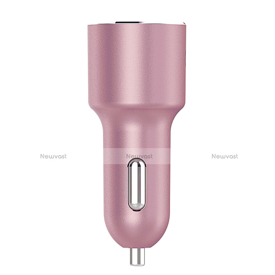 4.2A Car Charger Adapter Dual USB Twin Port Cigarette Lighter USB Charger Universal Fast Charging Pink