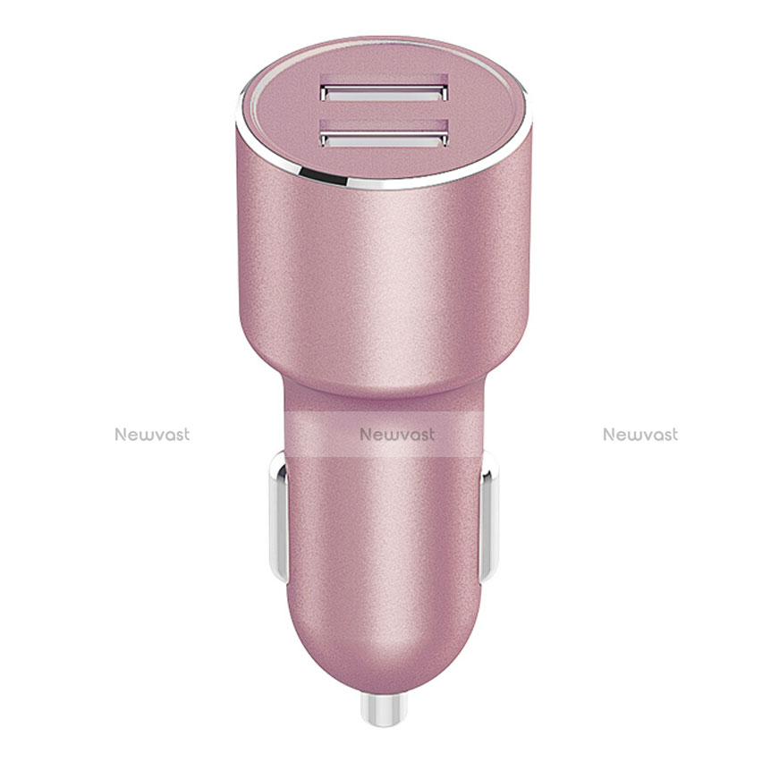 4.2A Car Charger Adapter Dual USB Twin Port Cigarette Lighter USB Charger Universal Fast Charging Pink