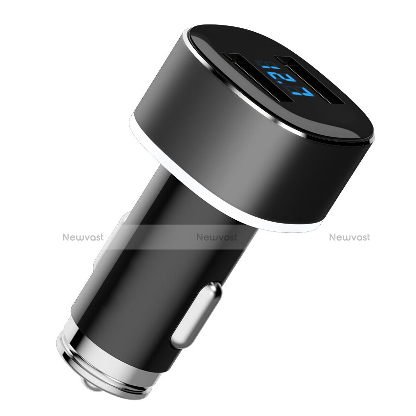 4.8A Car Charger Adapter Dual USB Twin Port Cigarette Lighter USB Charger Universal Fast Charging Black