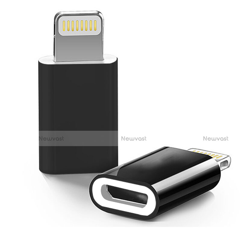 Android Micro USB to Lightning USB Cable Adapter H01 for Apple iPhone 11 Black