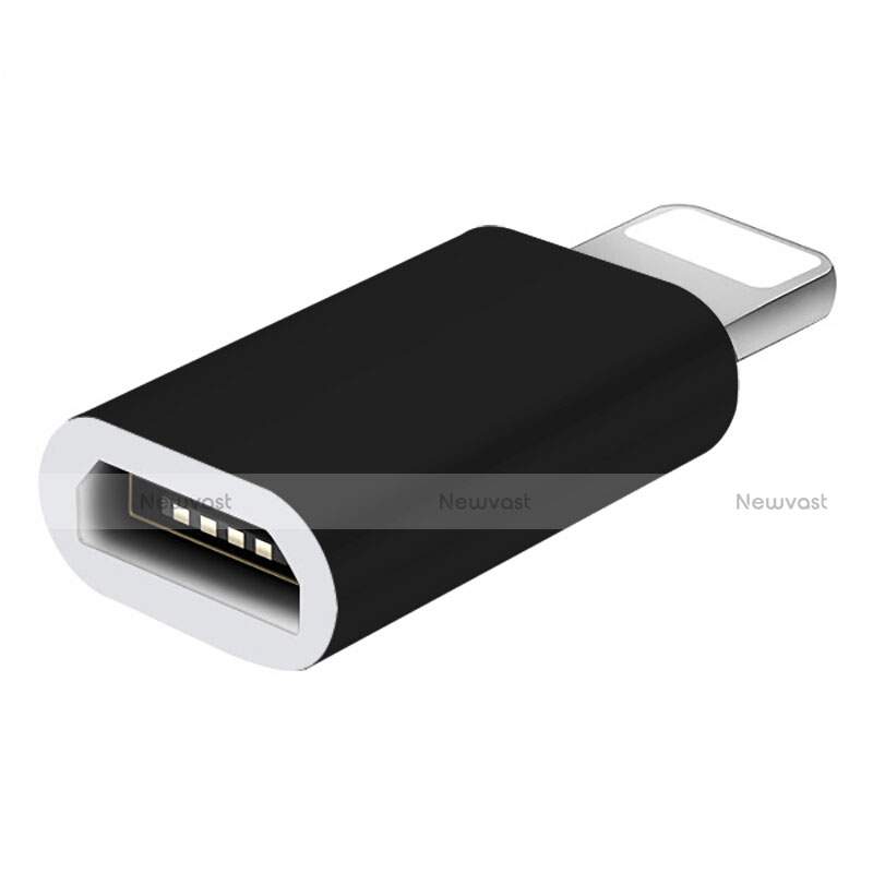 Android Micro USB to Lightning USB Cable Adapter H01 for Apple iPhone 11 Pro Black