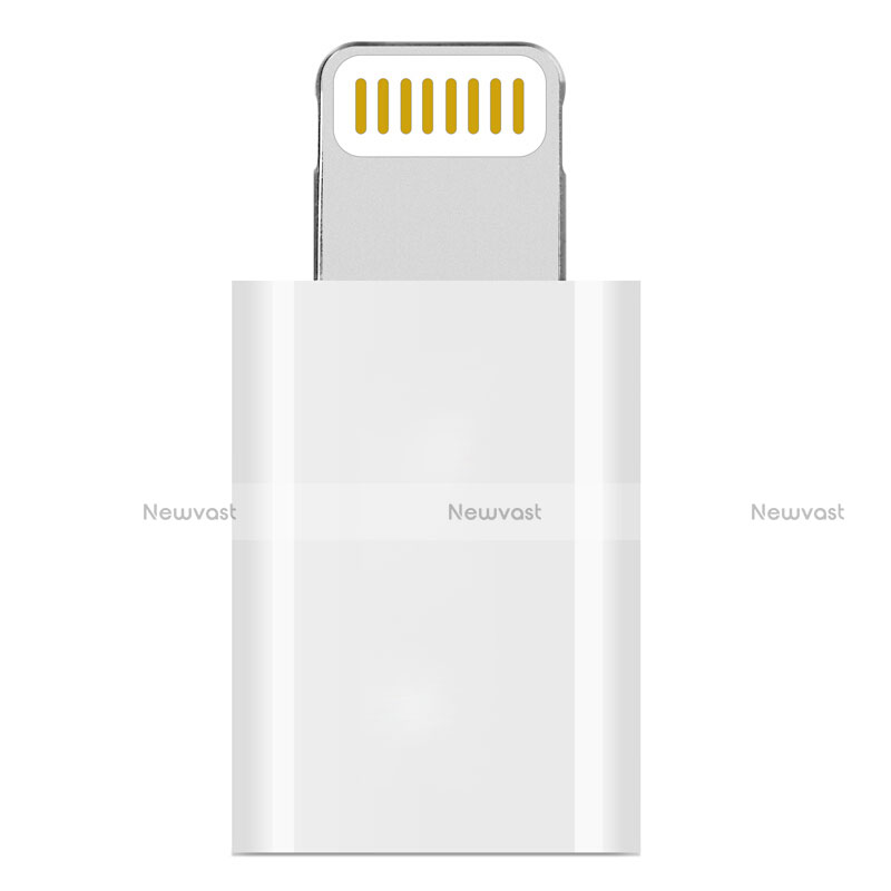 Android Micro USB to Lightning USB Cable Adapter H01 for Apple iPhone 11 White