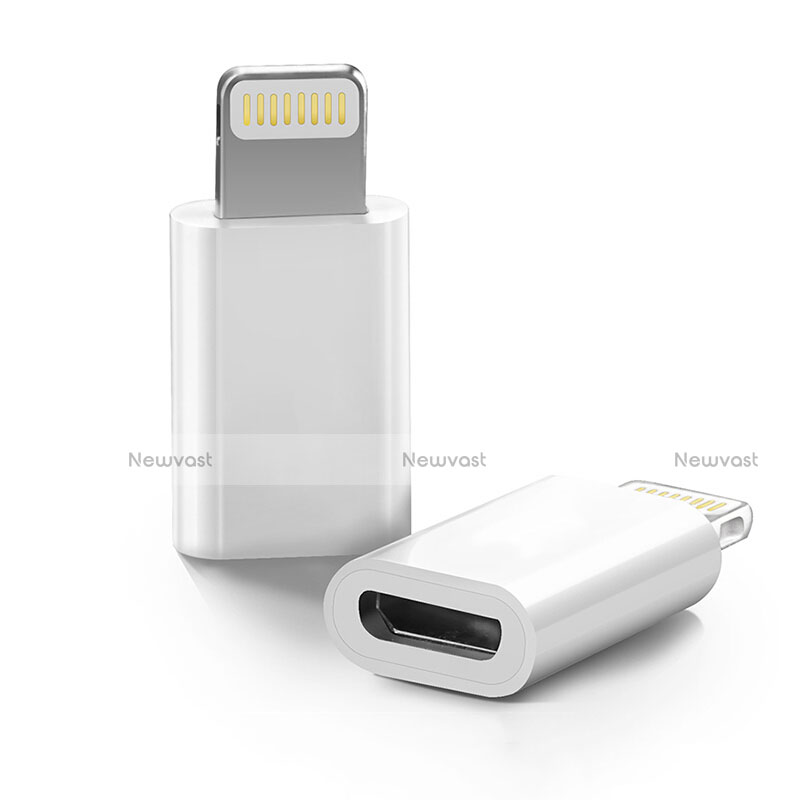 Android Micro USB to Lightning USB Cable Adapter H01 for Apple iPhone 12 White