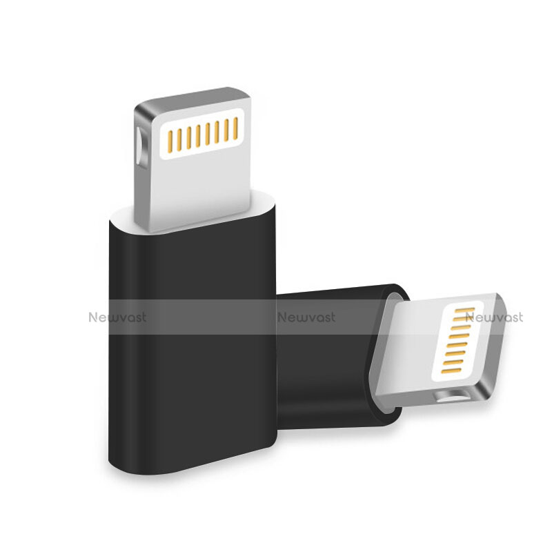 Android Micro USB to Lightning USB Cable Adapter H01 for Apple iPhone 13 Pro Max Black