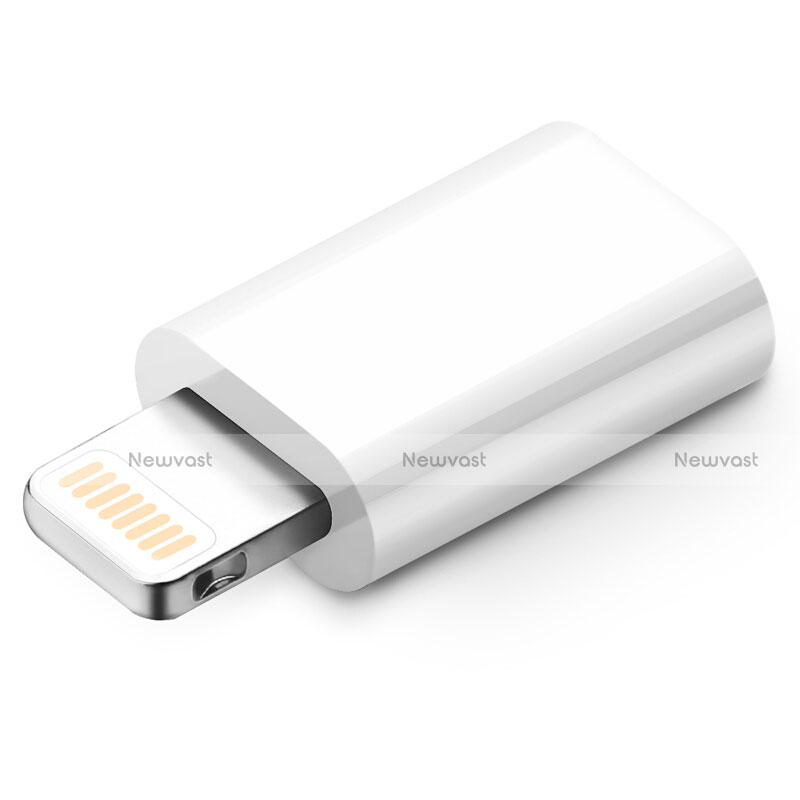 Android Micro USB to Lightning USB Cable Adapter H01 for Apple iPhone 13 White