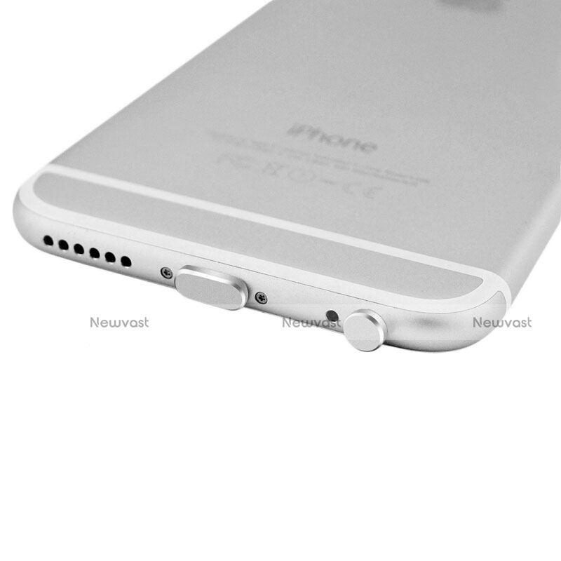 Anti Dust Cap Lightning Jack Plug Cover Protector Plugy Stopper Universal J01 for Apple iPad Mini 3 Silver