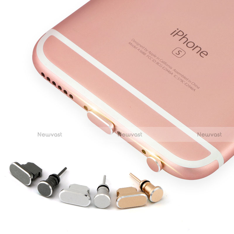 Anti Dust Cap Lightning Jack Plug Cover Protector Plugy Stopper Universal J04 for Apple iPhone 6S Plus Silver