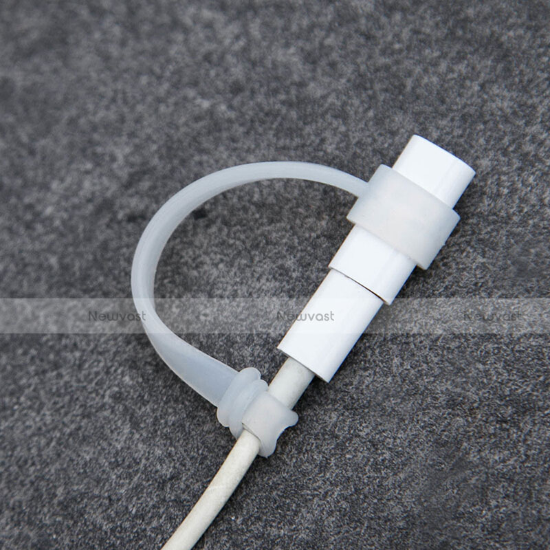 Cap Holder Cover Clip With Lightning Cable Adapter Tether Kits Anti-Lost P02 for Apple Pencil White