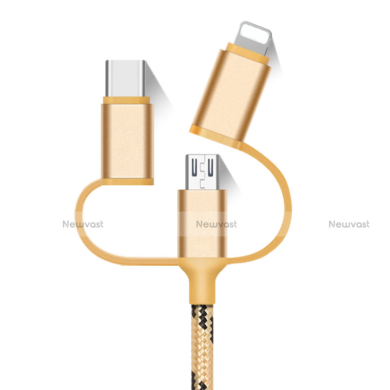 Charger Lightning USB Data Cable Charging Cord and Android Micro USB Type-C 25cm S01