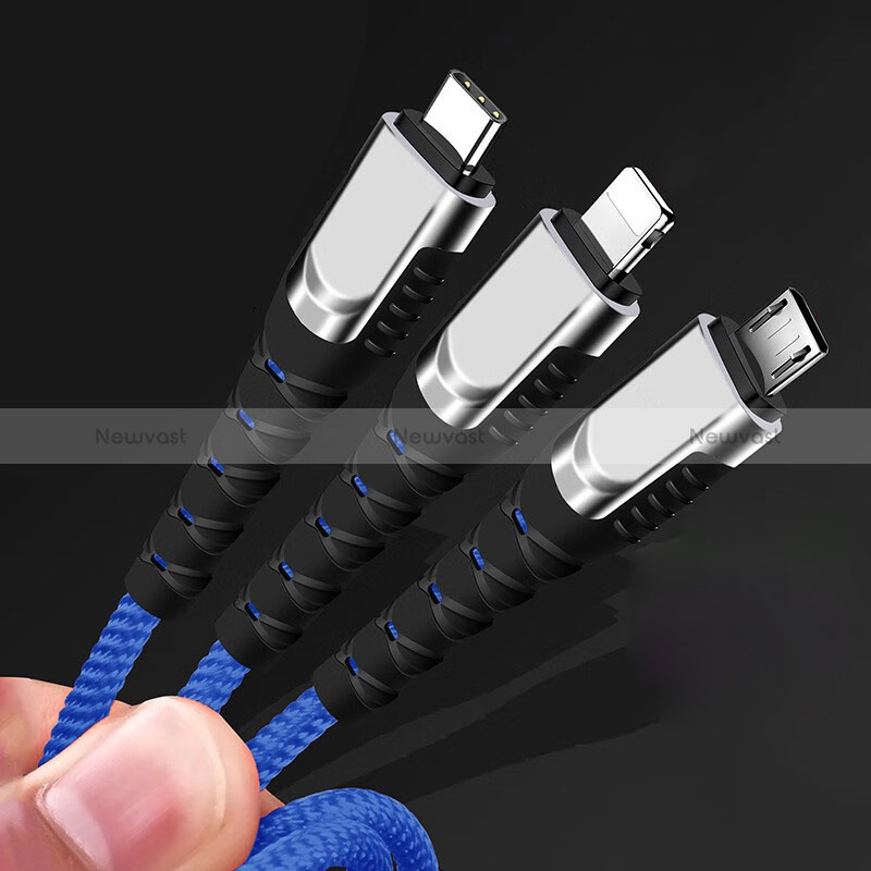 Charger Lightning USB Data Cable Charging Cord and Android Micro USB Type-C 5A H03