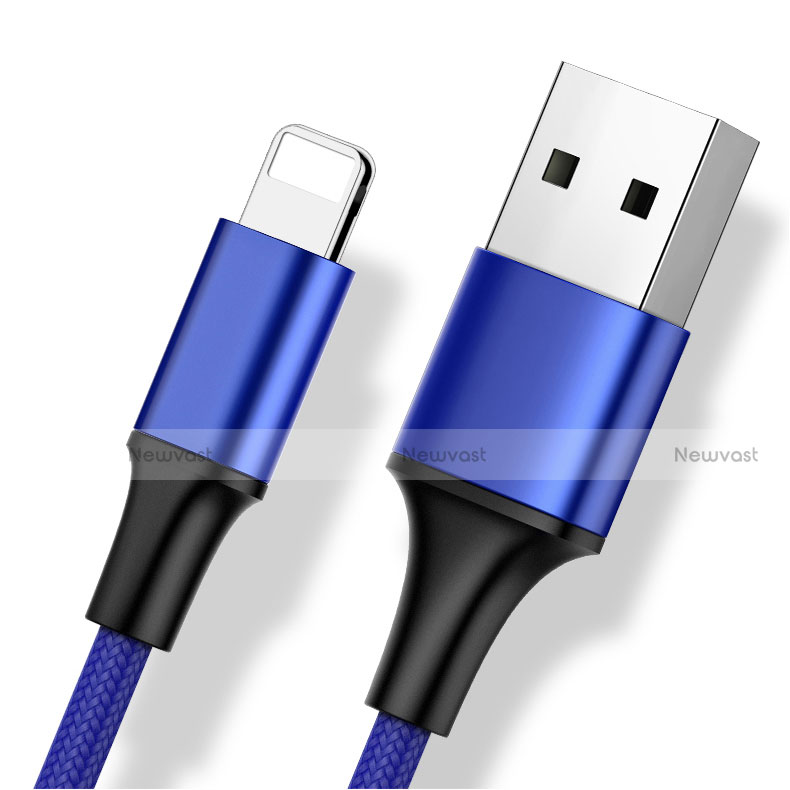 Charger Lightning USB Data Cable Charging Cord and Android Micro USB Type-C ML01 Blue