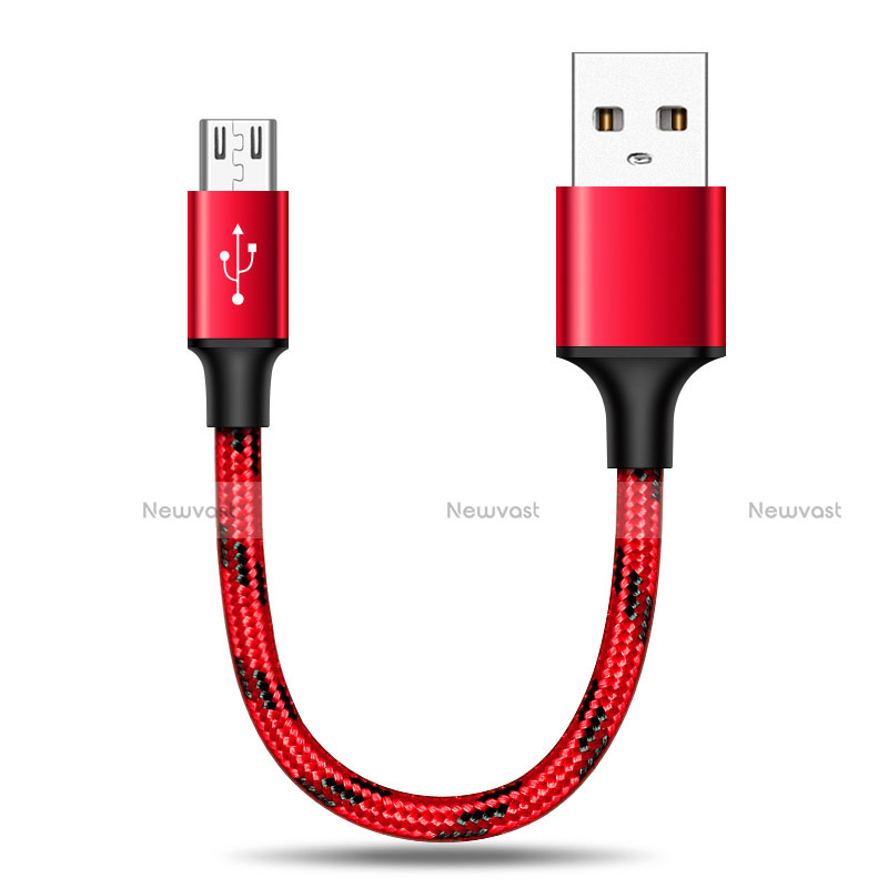 Charger Micro USB Data Cable Charging Cord Android Universal 25cm S02 Red