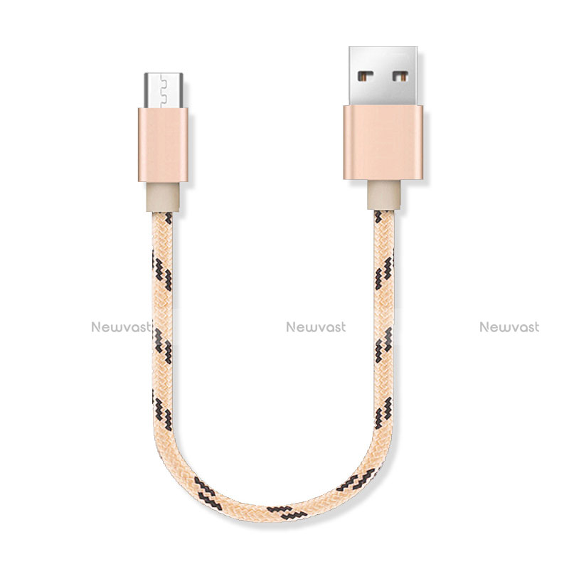 Charger Micro USB Data Cable Charging Cord Android Universal 25cm S05 Gold