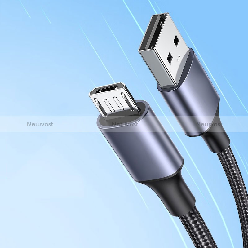 Charger Micro USB Data Cable Charging Cord Android Universal 2A H01 Gray