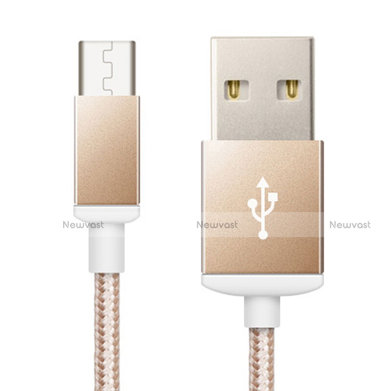 Charger Micro USB Data Cable Charging Cord Android Universal A02 Gold