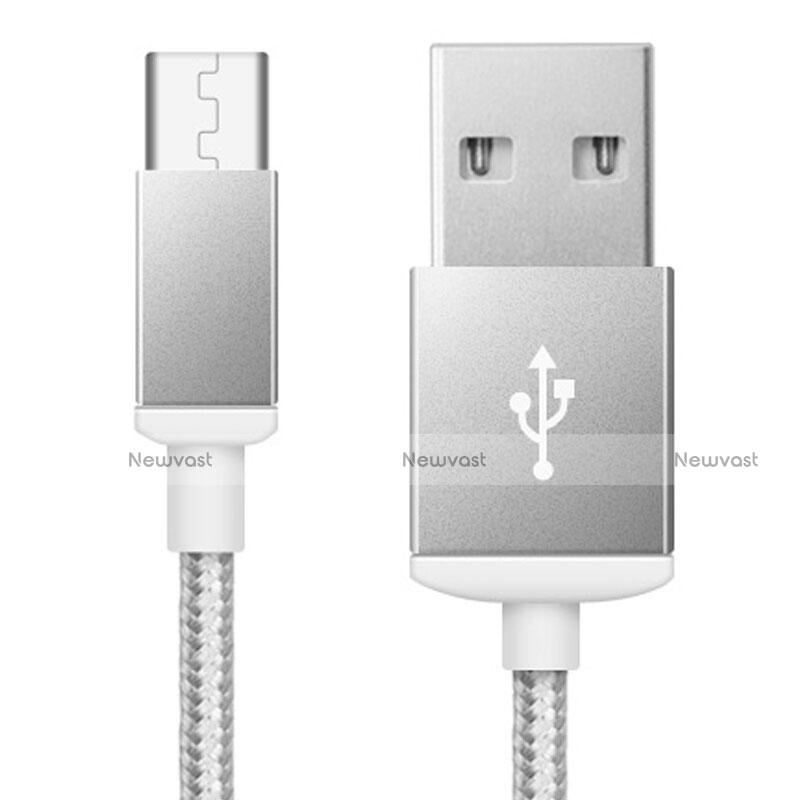 Charger Micro USB Data Cable Charging Cord Android Universal A02 Silver