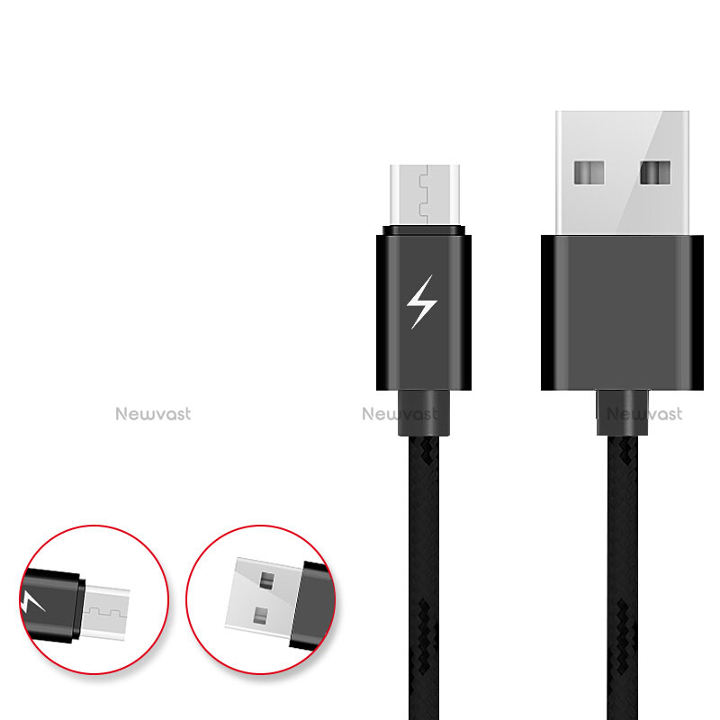 Charger Micro USB Data Cable Charging Cord Android Universal A03 Black