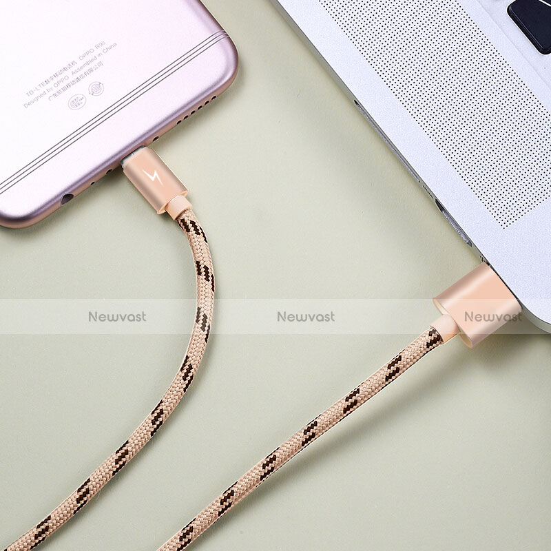 Charger Micro USB Data Cable Charging Cord Android Universal A03 Gold
