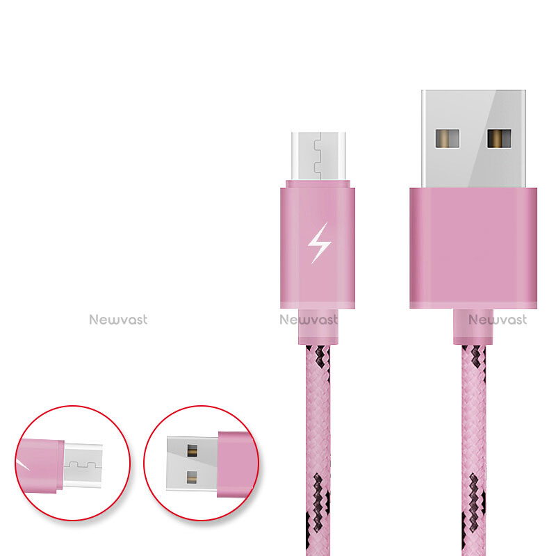 Charger Micro USB Data Cable Charging Cord Android Universal A03 Rose Gold